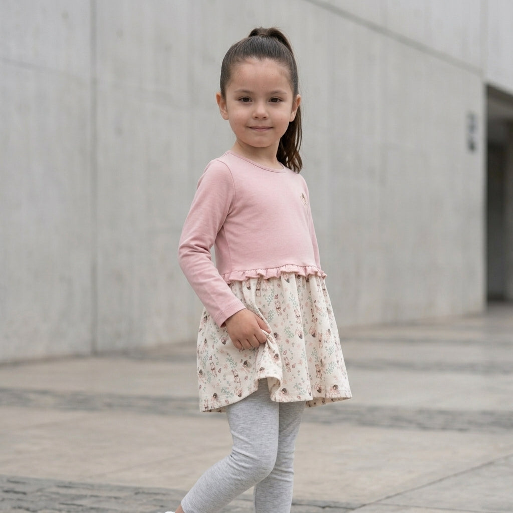 Vestido hadas aurora niña manga larga algodón – Angela Kids Perú