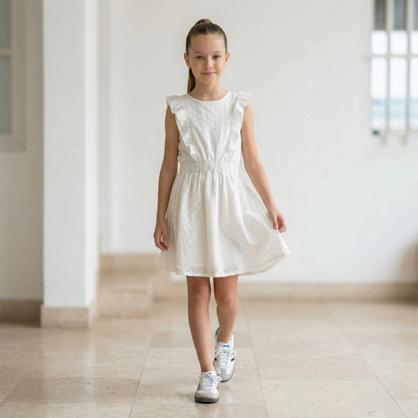Vestido Nina Blanco Broderie - Angela Kids Ropa para Ninas - Peru