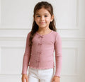 Polo Niña Manga Larga Rib Rosa