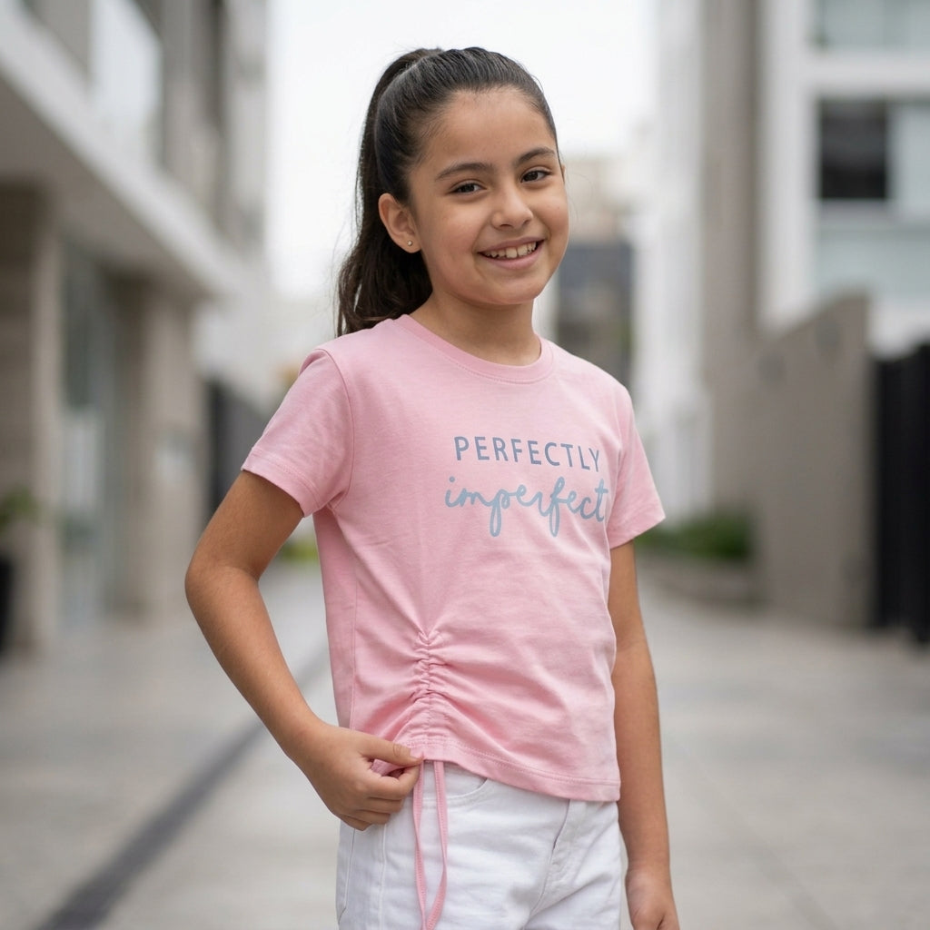 Polo Niña Algodón Estampado "Perfectly Imperfect"
