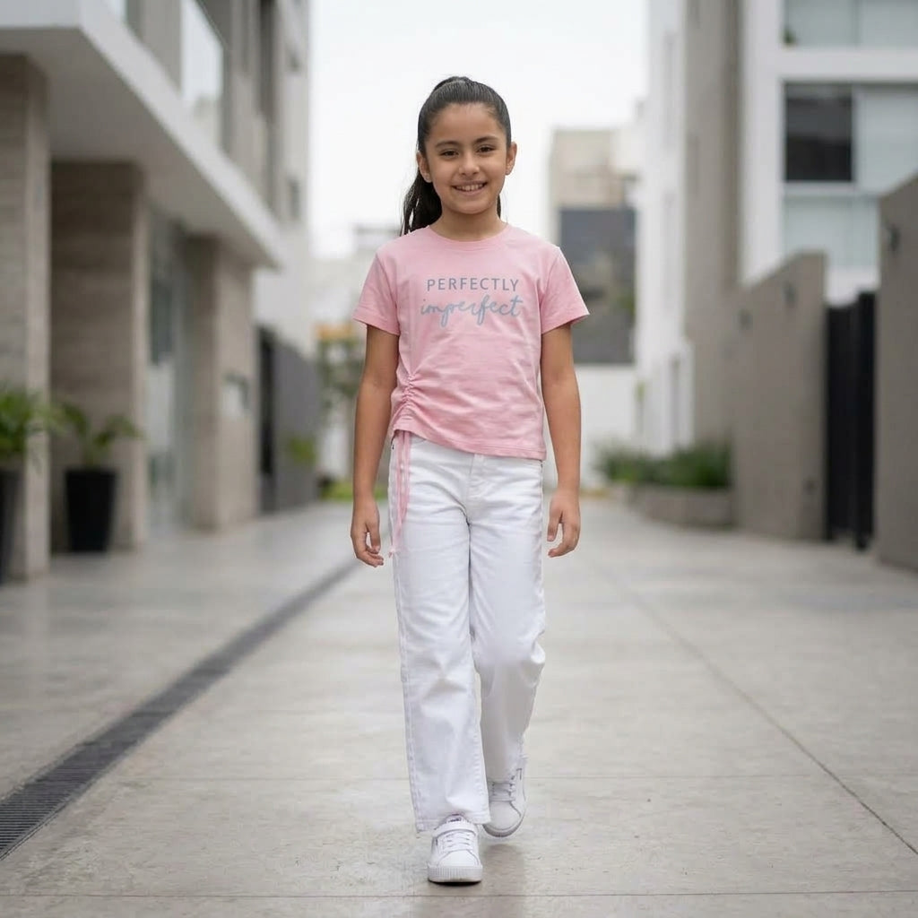 Polo Niña Algodón Estampado "Perfectly Imperfect"