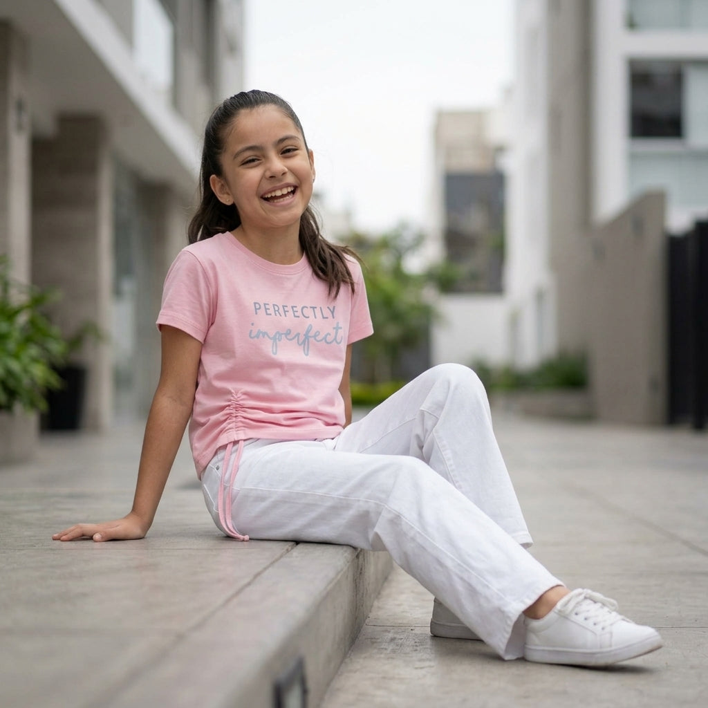 Polo Niña Algodón Estampado "Perfectly Imperfect"