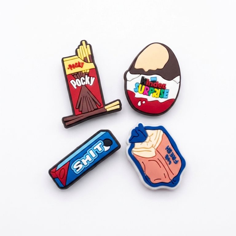 Set 4 Pines Snacks Chocolates - Dije decorativo para sandalias y zuecos