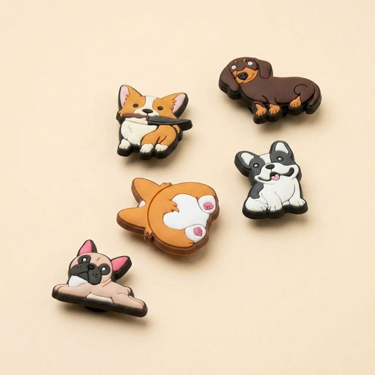 Set 5 Pines Perros Mascotas - Dije decorativo para sandalias y zuecos