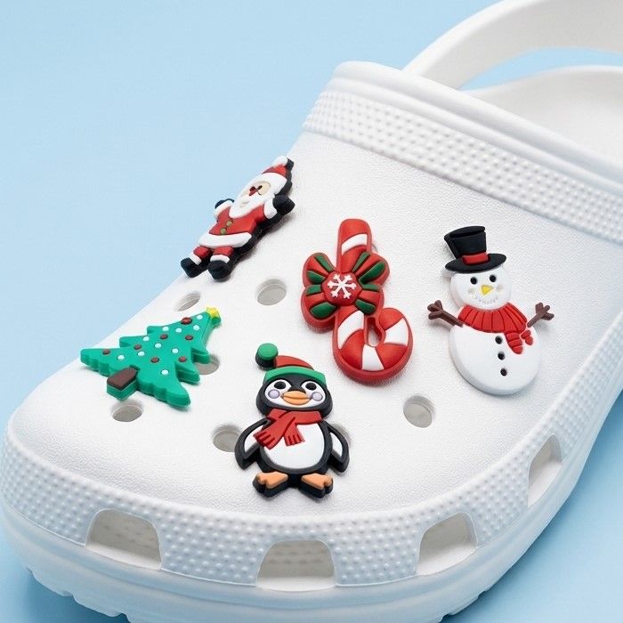 Set 5 Pines para Zapatos Navidad Papa Noel Muñeco Nieve Pingüino Árbol - Vista 2