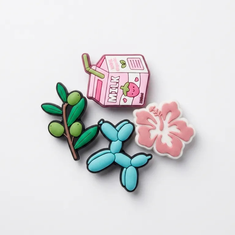 Set 4 Pines Kawaii Pop - Dije decorativo para sandalias y zuecos