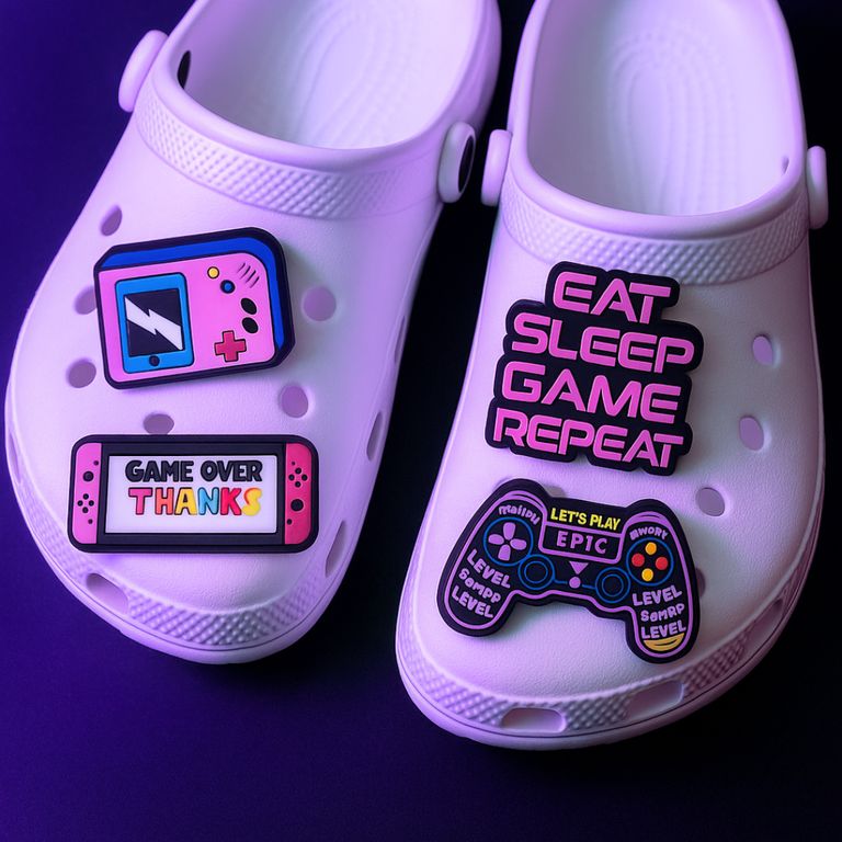 Accesorios Sandalias y Zuecos Pack Epic Gamer 4 pines - Dije decorativo para sandalias y zuecos