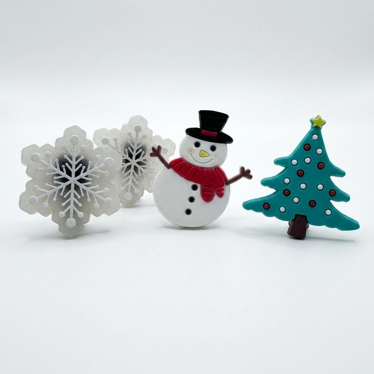 Set 4 Pines Navidad Copos - Vista 2