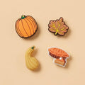 Set 4 Pines para Zapatos Otoño Hoja Arce Calabaza Decorativos - Dije decorativo para sandalias y zuecos