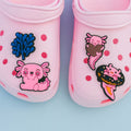 Accesorios para Sandalias y Zuecos Pack Ajolote 4 pines - Dije decorativo para sandalias y zuecos