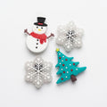 Set 4 Pines Navidad Copos - Dije decorativo para sandalias y zuecos