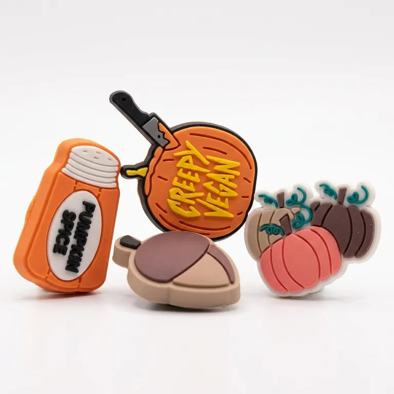 Set 4 Pines Calabazas Halloween - Dije decorativo para sandalias y zuecos