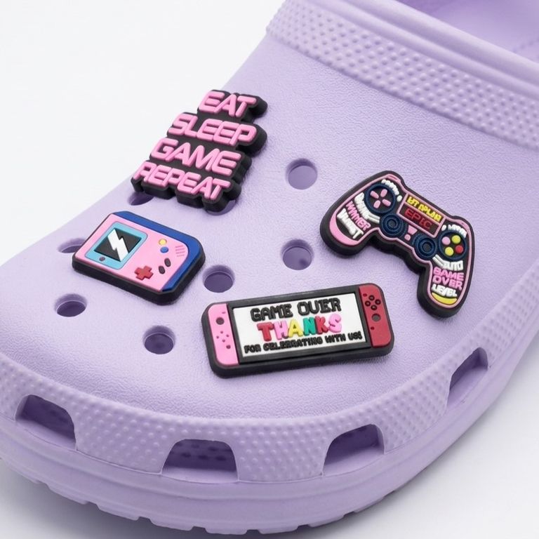 Set 4 Pines Sandalias y Zuecos Gamer Rosa - Vista 2