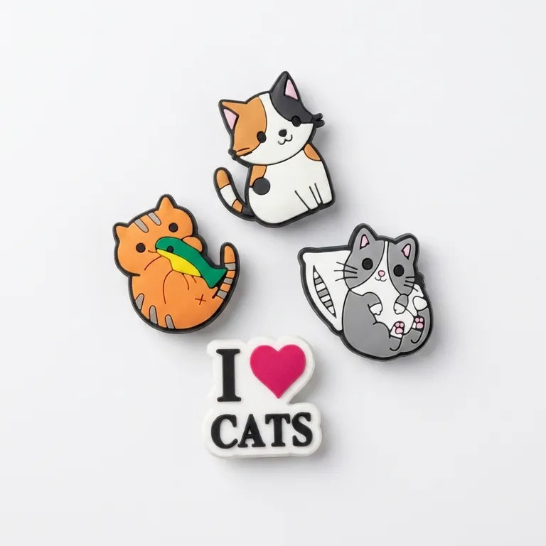 Set 4 Pines Love Cats - Dije decorativo para sandalias y zuecos