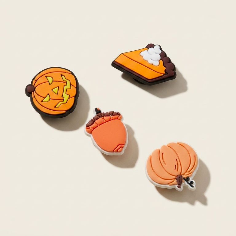 Set 4 Pines Decorativos para Sandalias y Zuecos Halloween Calabaza Otoño Bellota - Vista 2