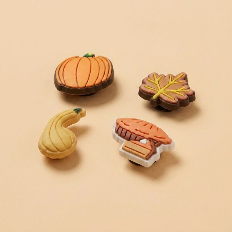 Set 4 Pines para Zapatos Otoño Hoja Arce Calabaza Decorativos - Vista 2