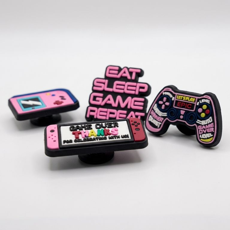 Set 4 Pines Sandalias y Zuecos Gamer Rosa - Vista 3